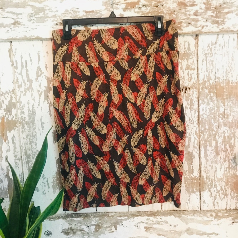 Lularoe CASSIE skirt M Halloween fall colors